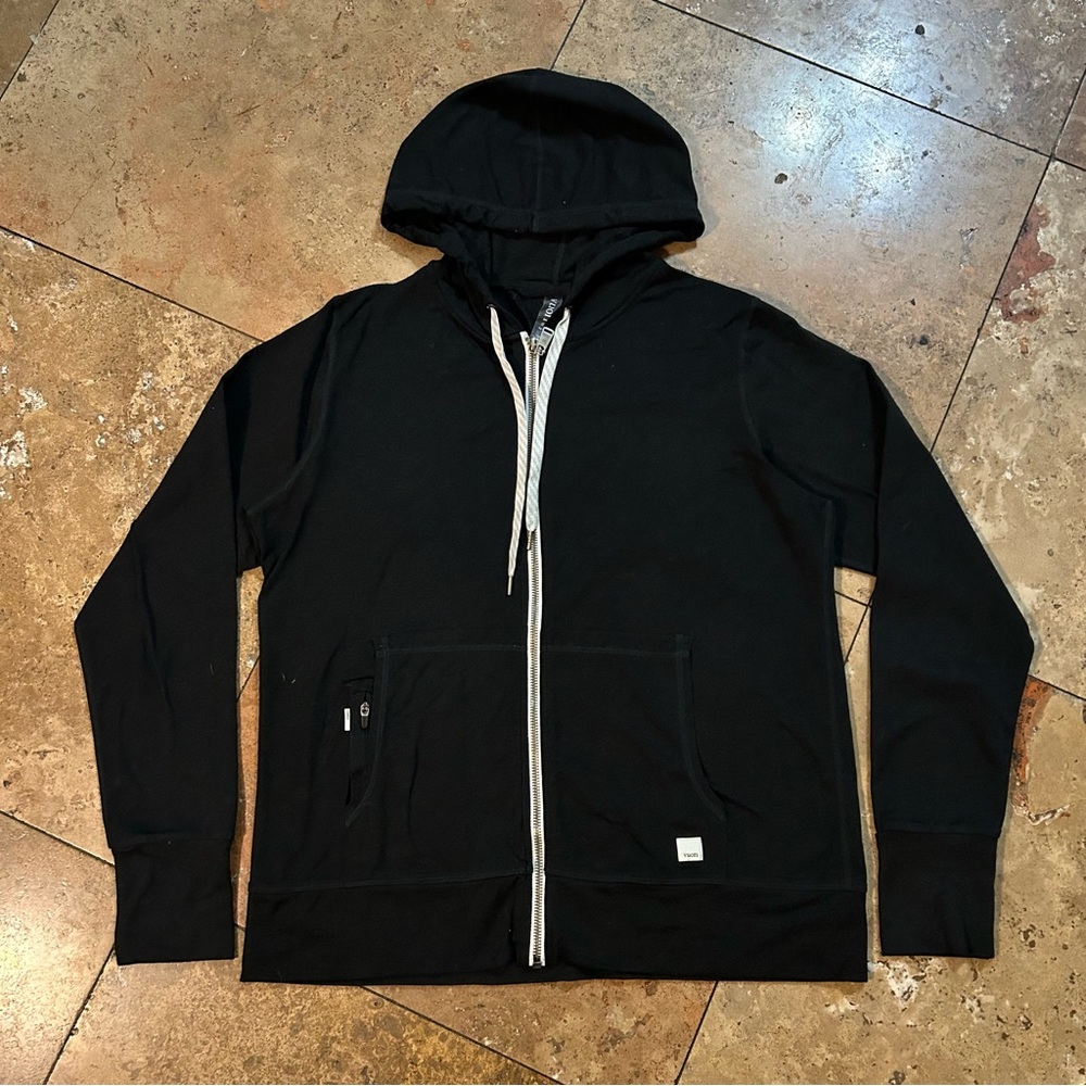 Vuori Black Halo Performance Soft Hooded Jacket w/Pockets Size Large